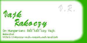 vajk rakoczy business card